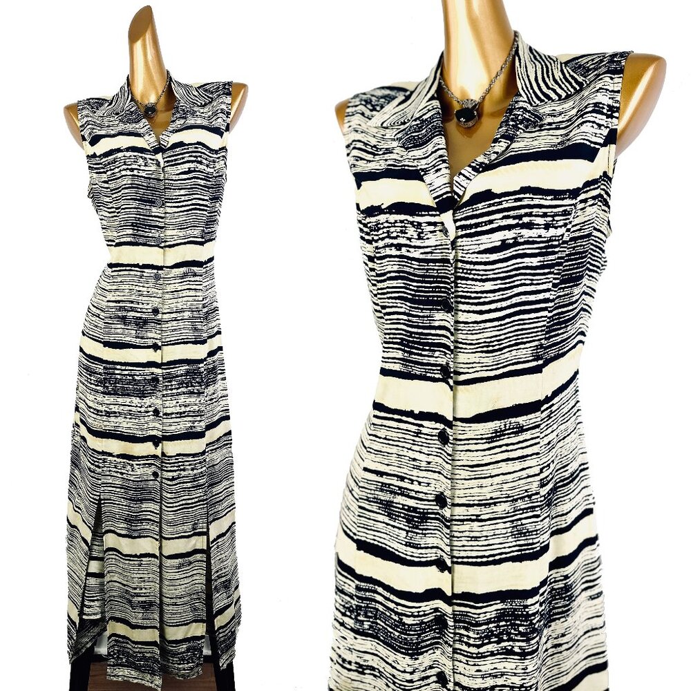 Vintage 90s grunge dress button down midi sundress